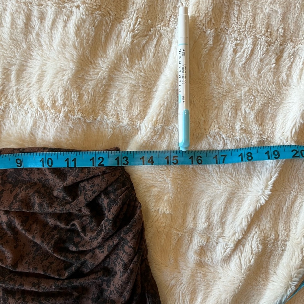 Open Edit NWT Brown Black Ruched Pattern Pencil Stretch Skirt size XS Nordstrom - Picture 6 of 8